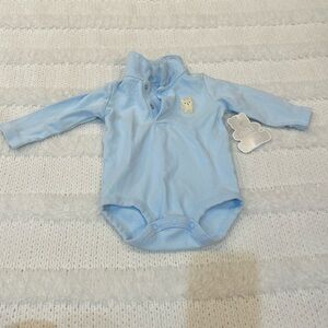 Child of mine long sleeve blue romper bodysuit  cat 100% cotton baby size 3–6 M